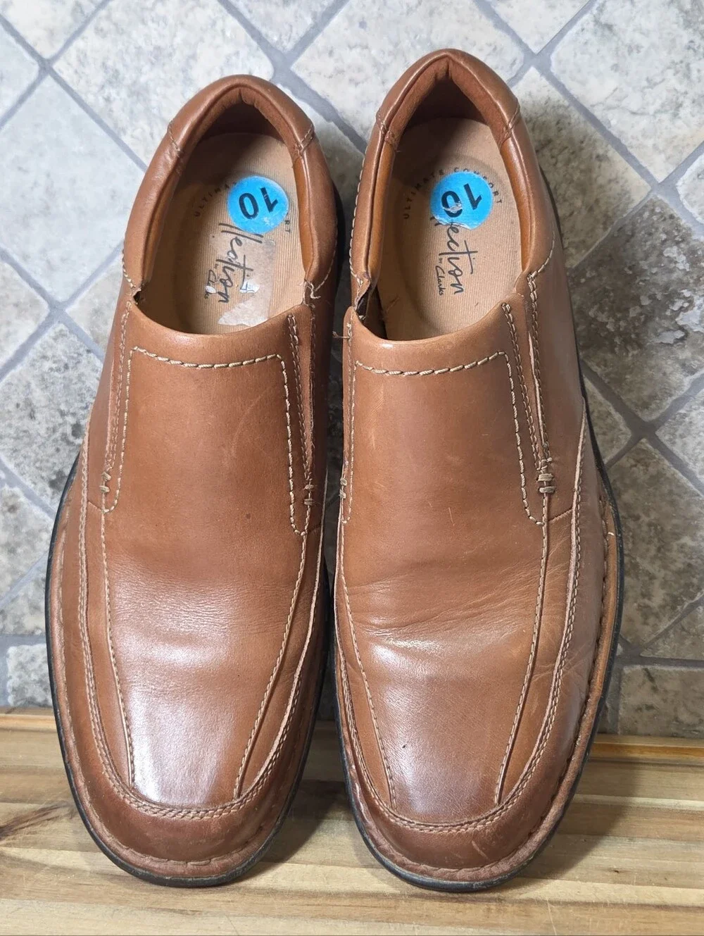 Clarks Men's Kempton Free Loafer, Brown Leather 10 M US